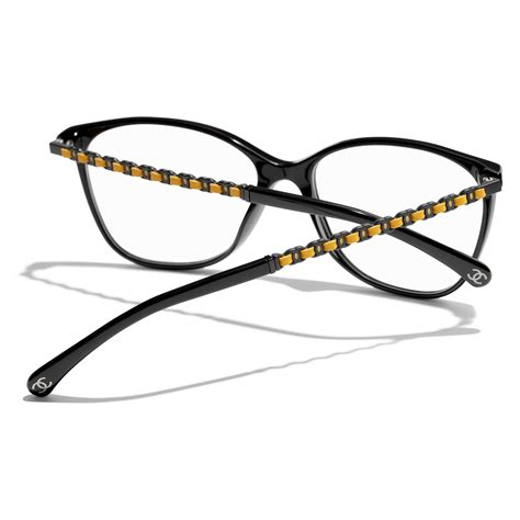 CHANEL 3408Q Square Metal & Calfskin Glasses .